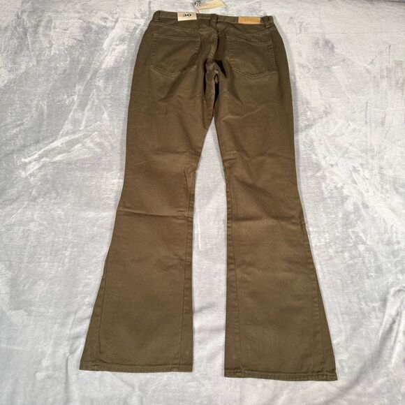 Mnml Twill Flare Pants Mens 30x33 Slim Fit Olive Green NWT - Picture 6 of 10